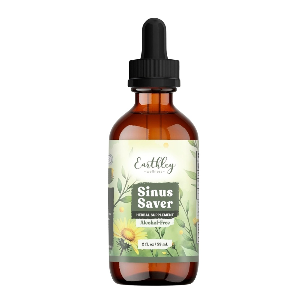 Earthley Wellness Sinus Saver, Φυσική θεραπεία, Χωρίς αλλεργιογόνα, Parabens, και συντηρητικά, βοηθά στην ενίσχυση της βιταμίνης C (2 oz, χωρίς αλκοόλ)