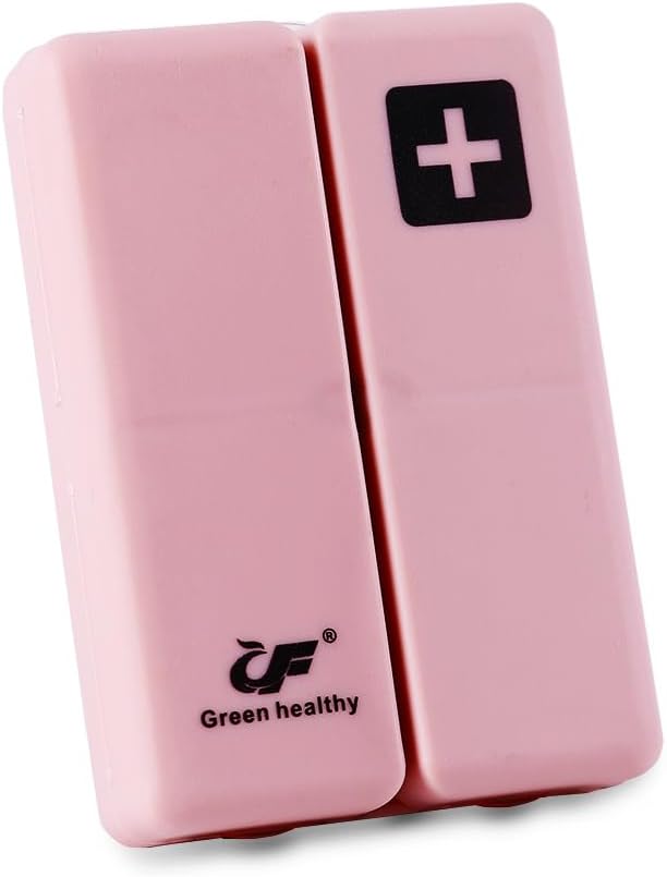 Καθημερινός διοργανωτής μαγνητικών χαπιών, 7 Tray Travel size Medicine Case Container, Χαριτωμένο μικρό Pocket Pill Pill Pill Repenser Capsule Υπενθύμιση Tracker για φαρμακευτική αγωγή, Fish Oil, Συμπλήρωμα, Tablets, Pink