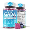 GABA Gummies 500 mg - Ζάχαρη-free Calm Gummies με L Theanine, 5-HTP, Βιταμίνες D3, B12, Ashwagandha, Melatonin-free για το Brain Calm, Mood, Zzz Better, GABA Supplement for Adult, Blueberry Flavor, Vegan