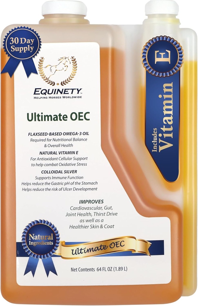 Ultimate OEC συμπλήρωμα αλόγων – Ωμέγα 3, βιταμίνη Ε, έλαιο λιναρόσπορου για τα άλογα – Άμυνα παλτό, κοινή & Hoof υποστήριξη – Vet-έγκριση Equine Oil για υγιές βάρος, μυών & ανάκτηση