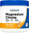 Nutricost Μαγνήσιο Κιτρικό Σκόνη (Peach Mango, 250 γραμμάρια)
