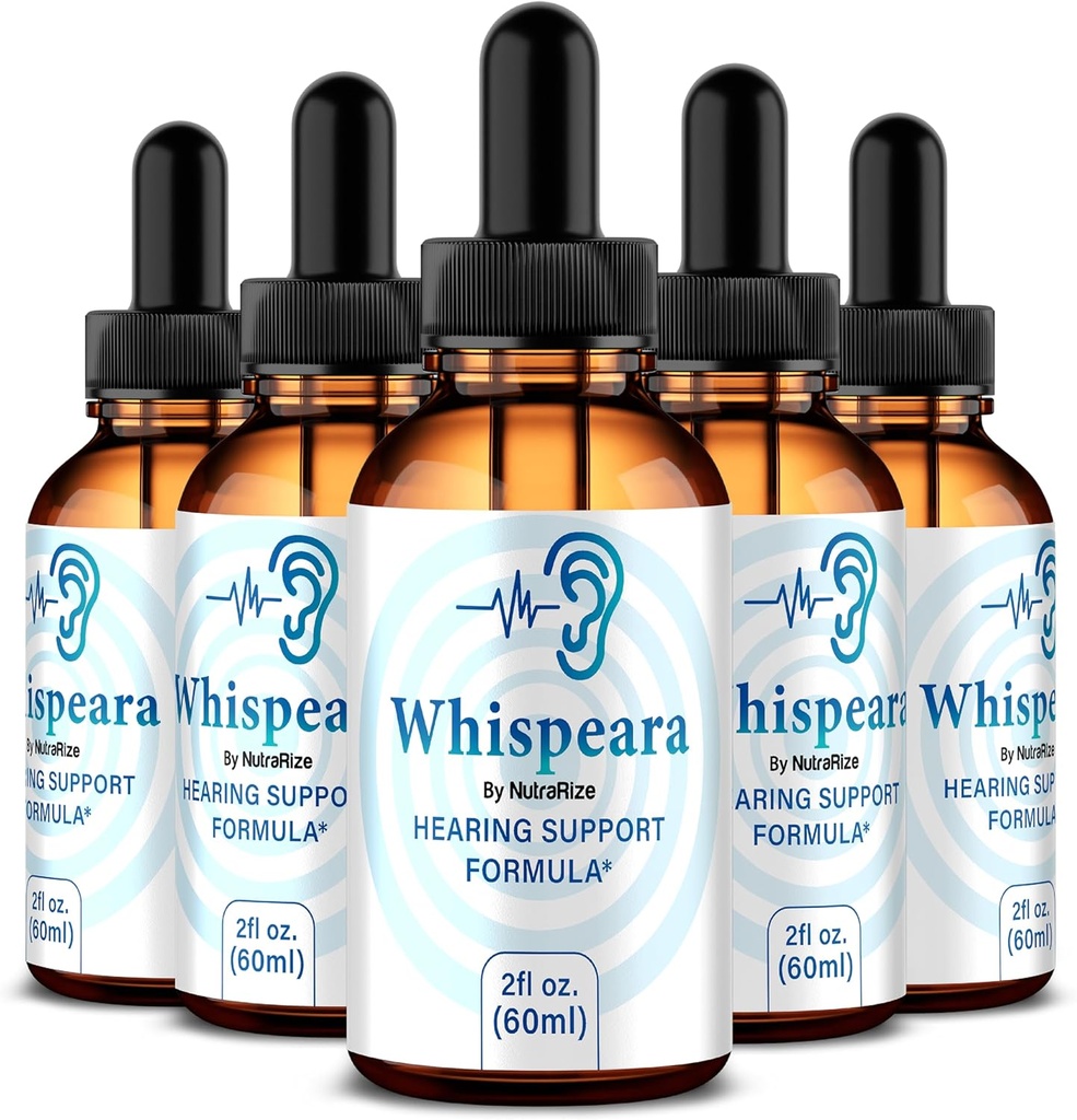 (5 Pack) Whispeara Drops - Επίσημη Whispeara για την υποστήριξη της υγιούς ακοής, εστίασης και απόδοσης, όλα τα φυσικά Whispeara ακουστική φόρμουλα υποστήριξης, Premium Whispeara Gotas κριτική (150 εξυπηρετούν)