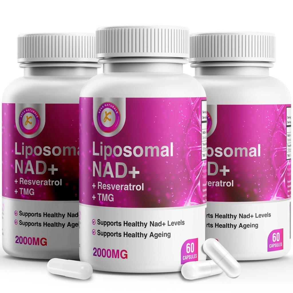 Pure NAD Resveratrol and TMG, 2000mg, 3 in 1 Advanced Formula, Immune & Energy Support, Skin & Overall Health, 60 Capsules
