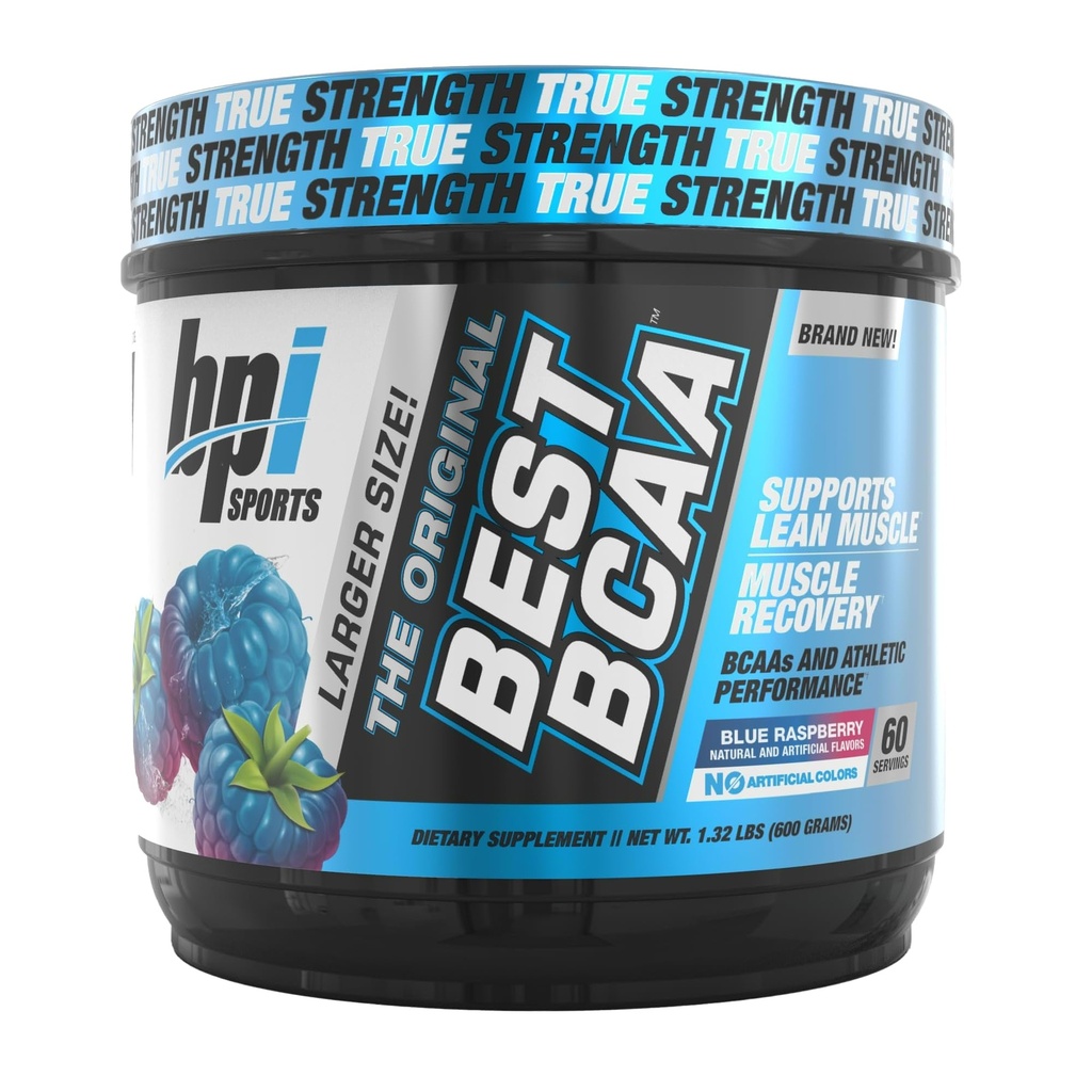 BPI Sports Best BCAA - BCAA Σκόνη - Διακλαδισμένη Αλυσίδα Αμινοξέα - Ανάκτηση μυών - Σύνθεση Μυϊκής Πρωτεΐνης - Βελτιωμένη Απόδοση – Ενυδάτωση – Μπλε Βατόμουρο - 60 Υπηρεσίες - 21.12 Oz