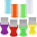 Maitys 8 Κομμάτια Flea Lice Combs Διπλό Sided Ψείρες και Nit Απομάκρυνση Μαλλιά Στρώσιμο Πλαστικό και Μεταλλικό Comb για τους ανθρώπους Κατοικίδια ζώα (3.5 x 2 Inch, 3.54 x 1.57 Inch, Πορτοκάλι, Μπλε, Μωβ, Λευκό)