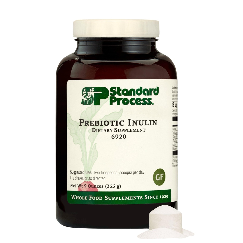 Standard Process Prebiotic Inulin - Gut Health & Immune Support Supplement - Calcium & Magnesium for Bone Health - Good Source of Fiber - Non-Soy, Non-Dairy, Gluten-Free & Vegan - 9 oz (255 g)