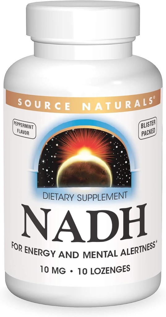 Source Naturals NADH 10mg, Ενισχύστε την ενέργεια και την ψυχική εγρήγορση - 10 δισκία