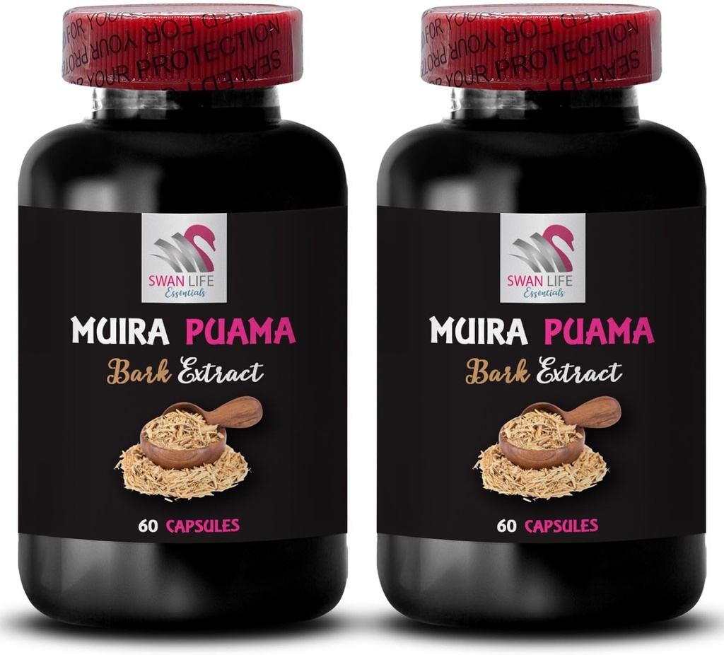 Power Surge - MUIRA PUAMA BARK EXTRACT - Ανύψωση αντοχής, Βοτανική πηγή ενέργειας, Ενισχύστε τη Φόρμουλα, Φυτική δύναμη, Επαναφόρτιση αντοχής, Ενεργοποίηση ενέργειας, Boost ρουτίνας 2 μπουκάλια 120 κάψουλες