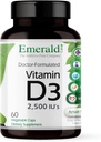 EMERALD LABS Βιταμίνη D3 2.500 IU's - Υποστηρίζει τα οστά, τα δόντια, τους μυς, την καρδιά και το ανοσοποιητικό υγεία - Premium συμπλήρωμα διατροφής - 60 κάψουλες λαχανικών (60-Ημέρα προσφοράς)