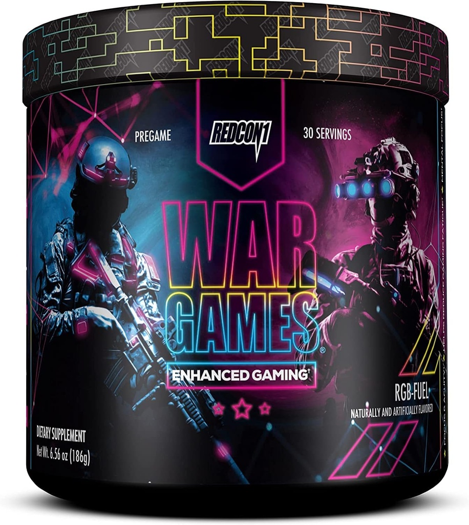 REDCON1 War Games, RGB-Fuel - Keto Friendly Focus Formula - Συμπλήρωμα εστίασης με Nootropics + Πράσινο εκχύλισμα τσαγιού - Χαμηλή καφεΐνη Yerba Mate με TeaCrin & Dynamine (30 υπηρεσίες)