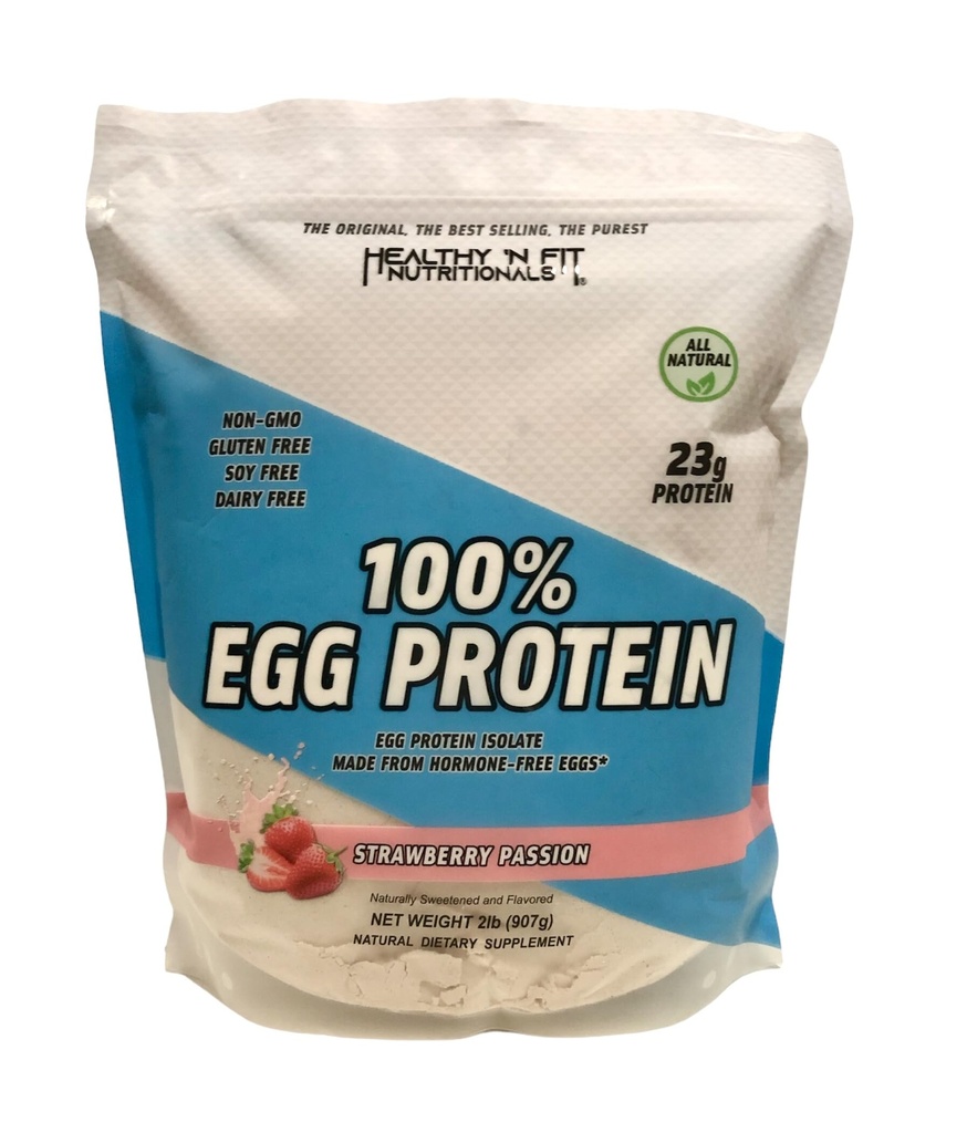 Healthy N Fit 100% EGG PROTEIN- Φράουλα (12oz): 100% Αυγό Λευκή πρωτεΐνη PLUS Φυσικά πεπτίδια. Φυσικά ζαχαρωμένο, μηδέν υδατάνθρακες, Κέτο, Παλαιοφιλικό
