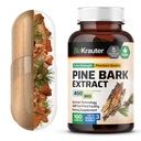 BIO KRAUTER Pine Bark Extract Κάψουλες 400 mg - 100 Count - Συμπλήρωμα αντιοξειδωτικών - 95% Proanthocyanidins - Συμπλήρωμα Pine Bark - Vegan, Χωρίς πληρωτικά