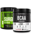 Jacked Εργοστάσιο Nitrosurge προ-εξάσκηση σε πράσινο Apple & BCAA σε Punch φρούτα για οικοδόμηση μυών και ανάκτηση