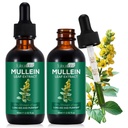 Mullein Leaf Extract για πνεύμονα, Mullein σταγόνες για πνεύμονα, υποστήριξη πνεύμονα, αναπνευστική λειτουργία για υγιή αναπνοή, βελτίωση της πνευμονικής λειτουργίας, φυσικό & ασφαλές συμπλήρωμα (2 PC)