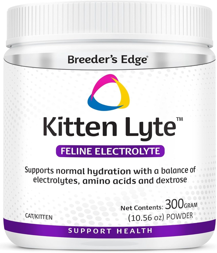 Breeder's Edge Kitten Lyte, συμπλήρωμα ηλεκτρολυτών για γατάκια και Γάτες Νοσηλευτικής, υποστηρίζει ενυδάτωση, ενέργεια & ανάκτηση, κοτόπουλο άρωμα σούπας, 300g