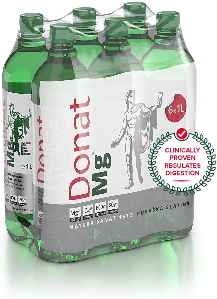 Φυσικό νερό μαγνησίου - 1000mg μαγνήσιο σε 1000ml ''Donat Mg'' Μαζική συσκευασία 6x1L