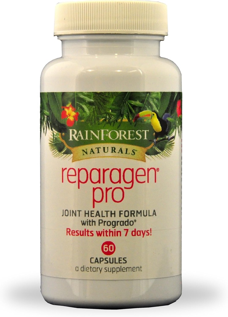 Rainforest Nutritionals Inc. Reparagen Pro 60 Capsules Clinically Proven Fast Acting All Natural Joint Health Supplement