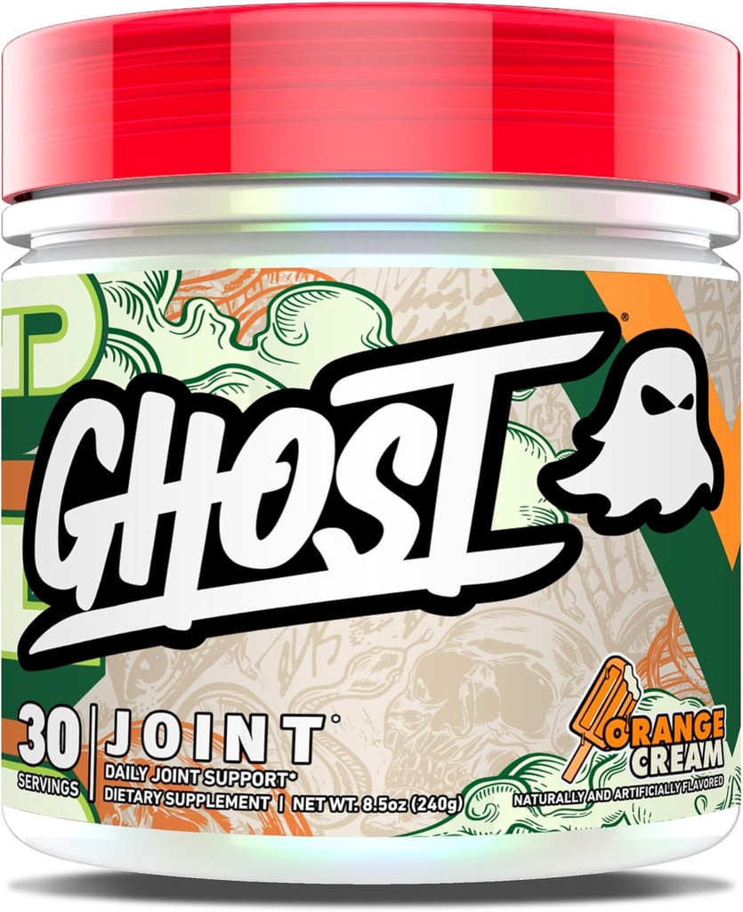 GHOST Joint Supplement, Orange Cream (30 Servings) - Καθημερινή Κοινή Συμπλήρωμα Συντήρησης για Άνδρες & Γυναίκες - Γλυκοσαμίνη HCL, Chondroitin Sulfate & Curcumin - Cartilage, Οστά & Κοινή Υποστήριξη
