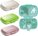 4PCS Travel Pill Organizer, 8 διαμερίσματα Φορητή θήκη χαπιών, μικρό κουτί χαπιών για Pocket Purse Φορητή ιατρική Βιταμίνη εμπορευματοκιβώτιο (Green+Blue+Pink+Beige)