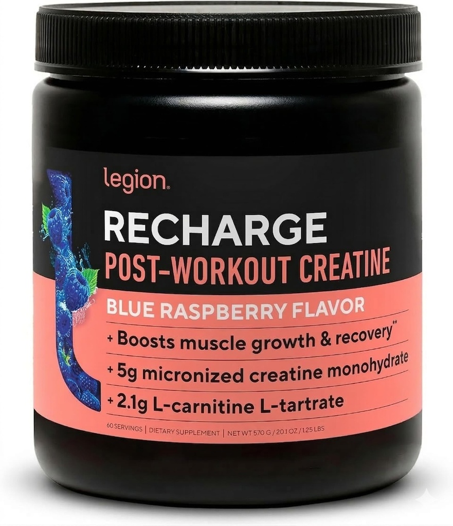 LEGION Recharge Post Processout Supplement - Όλα τα φυσικά μυών Builder & Recovery Ποτό με μικρονωμένο Creatine Monohydrate Φυσικά γλυκασμένα & αρωματισμένα (Άγευστα, 30 Service (Pack of 1)