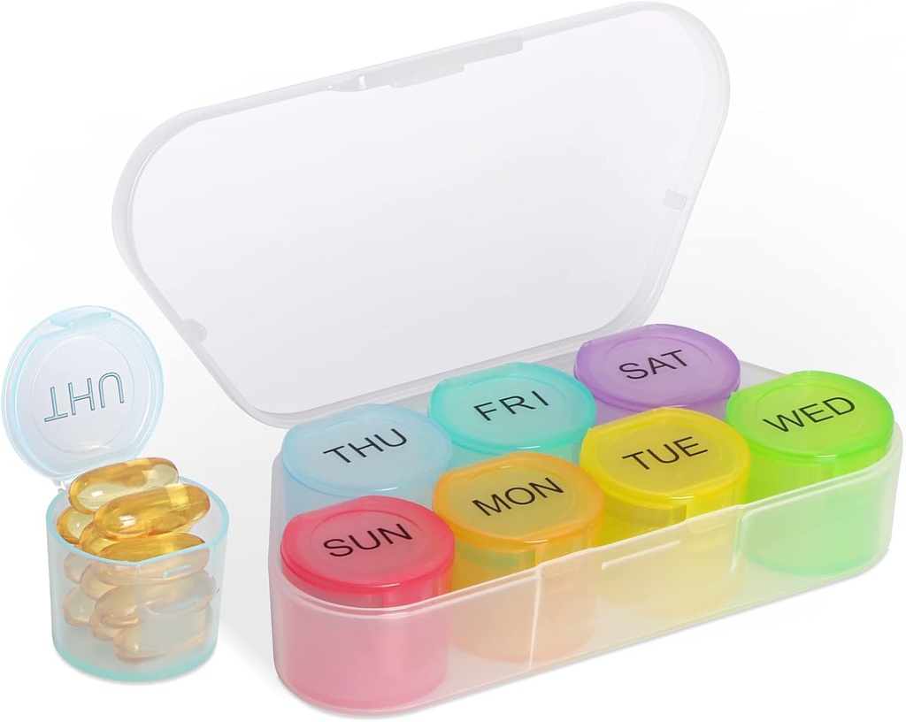 NatureTouch Weekly Pill Organizer, BPA Free Medicine Organizer Rainbow 7 Day Pill Box, Daily Portable Pill Container for Pills/Vitamin/Fish Oil/Supplements [τελευταία έκδοση]
