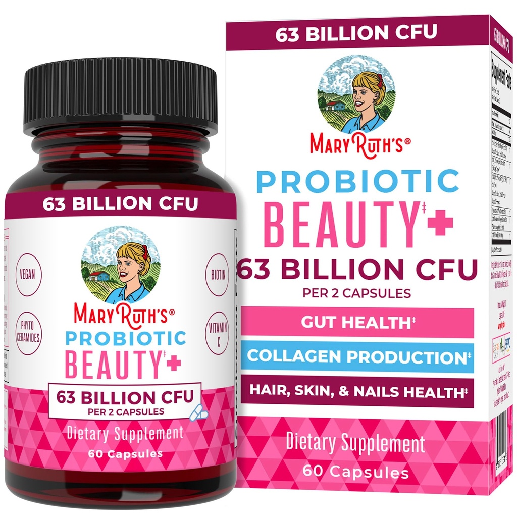 MaryRuth Organics Probiotic Beauty Κάψουλες Υποστήριξη κολαγόνου Vegan 