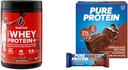 Έξι αστέρια Elite 100% πρωτεΐνη Whey Plus τριπλή σοκολάτα 1,8lbs και καθαρή σοκολάτα πρωτεϊνών Deluxe μπάρες πρωτεΐνης 12 Count Pack