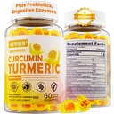 Χωρίς ζάχαρη Κουρκουμίνη γεμάτη Gummies 550mg για ενήλικες, Ginger & Black Pepper 