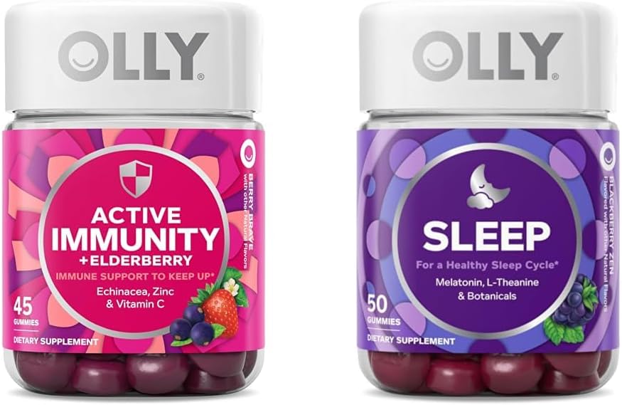 OLLY Gummy Active Ammunity+Elderberry 45 Gummies, Υποστήριξη ύπνου Gummy περιστασιακά 50 Count
