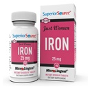 Superior Source Just Women Iron 25 mg - Συμπλήρωμα Ferrous Fumarate για γυναίκες - Συμπλήρωμα σιδήρου Υποστηρίζει τη συνολική υγεία - Βοηθήματα Φόρμουλα Κατά της Γαστρεντερικής Δυσφορίας - 90 στιγμιαία δισκία διάλυσης