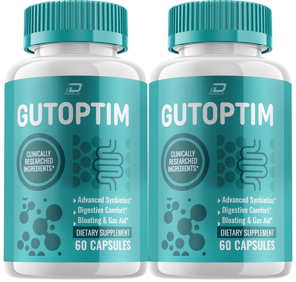Gutoptim Advanced Probiotic Capsules, Gutoptim Probiotics Support for Digestive Health Pills, Gutoptim Reviews, Gut Supplement & Digestive Support (2 Pack - 120 Capsules)