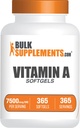 BulkSupplements.com Βιταμίνη A 25000 IU Softgels - Συμπλήρωμα βιταμίνης Α, ως Retinyl Palmitate, για υποστήριξη ματιών & ανοσοποιητικών - Χωρίς γλουτένη, 1 Softgel ανά υπηρεσία, 365 Count (Pack of 1)