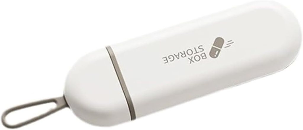 Small Daily Pill Organizer, Portable Travel Size Pill Box, BPA Free, Cute Carry-on Medicine Case Holder Dispenser for Vitamin, Fish Oil, Nutritional Supplement, Meds, Minerals, DHA, White