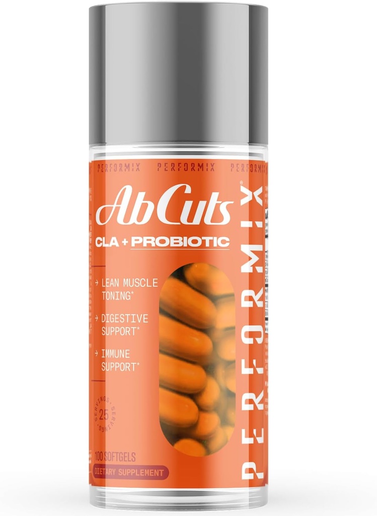 PERFORMIX - AbCuts CLA + Probiotics - Καταλληλότητα Στόχοι - Υποστηρίζει Lean μυϊκή ανάπτυξη & οσφυϊκή υγεία - Ενέργεια & αντοχή - Digestive υγεία ευεξία - γυναίκες & άνδρες - 100 μαλακά γέλη