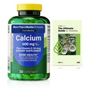Spring Valley Calcium Plus Vitamin D Tablets Συμπλήρωμα διατροφής, Υγεία των οστών, VIT D 20 mcg, 600 mg, 250 Count + Exclusive VitaMax Vita Vita Guide (2 αντικείμενα)