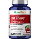 NusaPure Organic Tart Cherry 20:1 Extract, 1000 mg Ισοδύναμο με 20.000 mg 200 Veggie Caps (Vegan, Non-GMO) Bioperine
