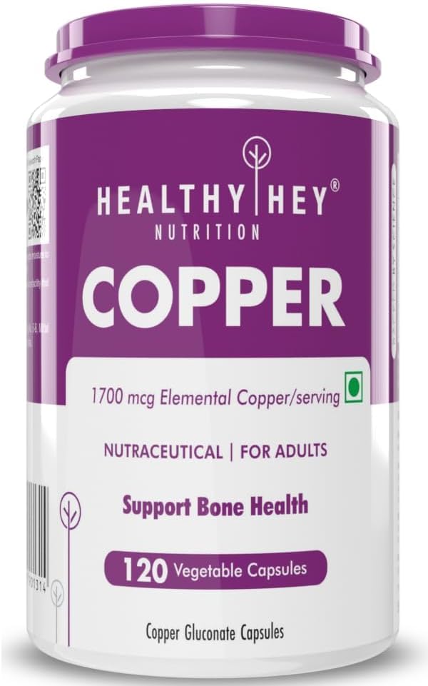 Chelated Copper Gluconate - Highly Bioavailable Form - Non-GMO, Gluten Free -120 Veg. Capsules