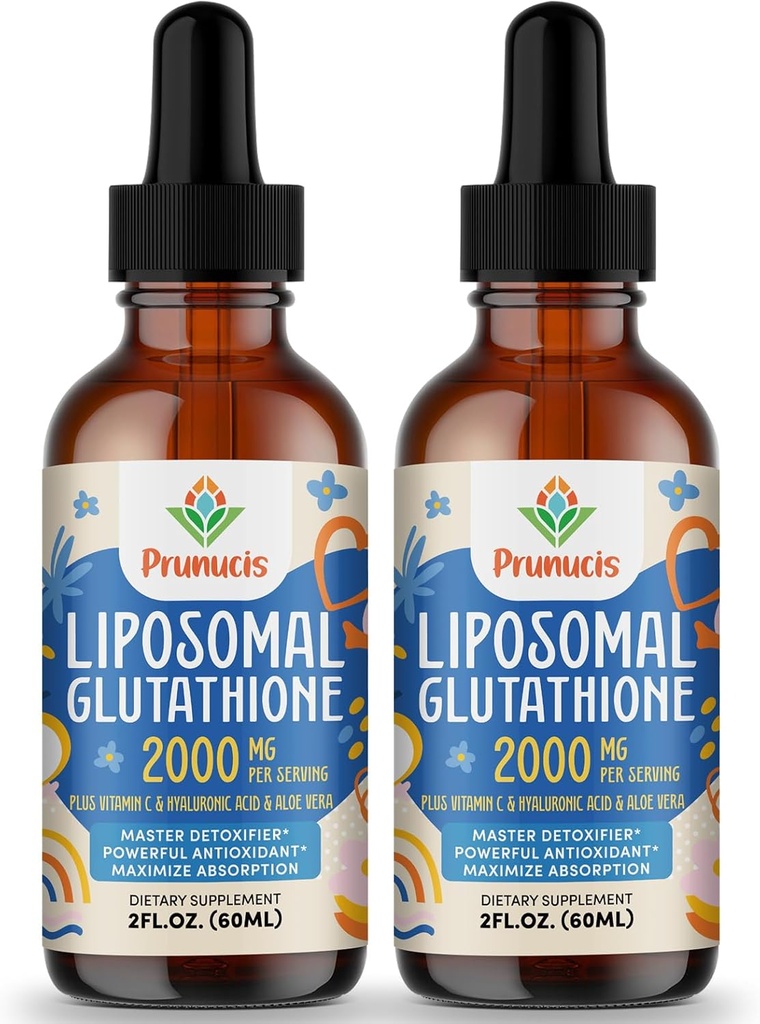 2000MG Liposomal Glutathionone Liquid, 98% Απορρόφηση, Ενεργή Μορφή L-Γλουταθειόνη συμπλήρωμα, Vegan Φιλικό, Ισχυρό Αντιοξειδωτικό Συγκρότημα για το ανοσοποιητικό σύστημα, Γήρανση Άμυνας, Detox, 4 FL.OZ