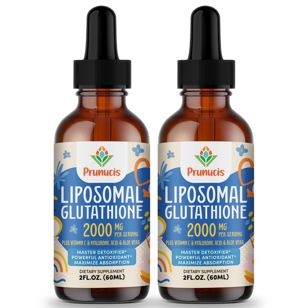 2000MG Liposomal Glutathionone Liquid, 98% Απορρόφηση, Ενεργή Μορφή L-Γλουταθειόνη συμπλήρωμα, Vegan Φιλικό, Ισχυρό Αντιοξειδωτικό Συγκρότημα για το ανοσοποιητικό σύστημα, Γήρανση Άμυνας, Detox, 4 FL.OZ