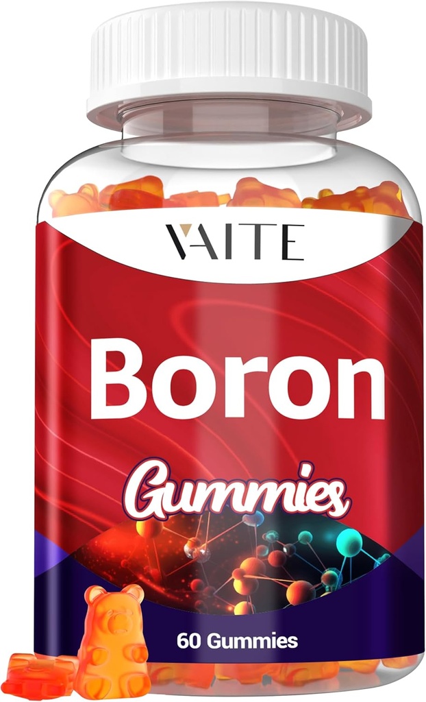 Boron Supplement for Men & Women – 10mg Gummies – Vegan, Non-GMO, Gluten-Free – Supports Bone Strength, Joint Flexibility & Immune System – Essential Mineral for Bone Density – 60 Chewables