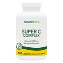 NaturesPlus Super C Complex - 180 Κάψουλες - 1000mg Βιταμίνη C + 500mg Βιοφλαβονοειδή - Vegan, Χωρίς γλουτένη - 90 Σερβιέτες