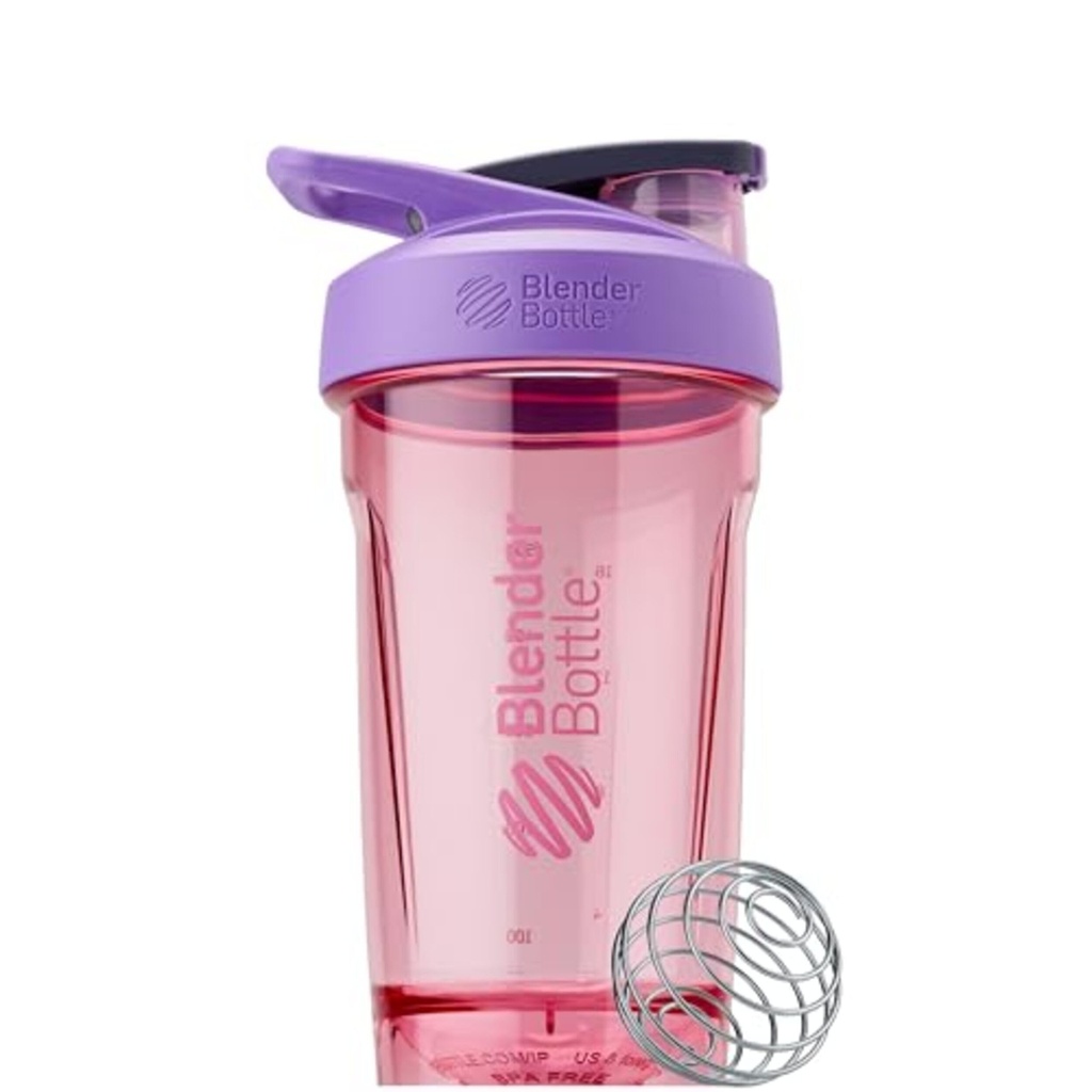 BlenderBottle Sport Shaker Μπουκάλι με Wire Whisk, 24 Ounce, Purple – Protein Shakes & Hydration για Αθλητές & Fitness Enthusiasts, Easy Mixing, Durable & Lightweight, Lockable Lid
