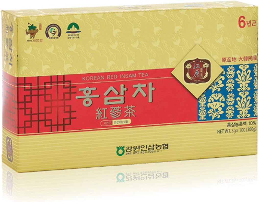 [Gangwoninsam] Korean Red Ginseng Τσάι (3g x 100 πακέτα) – 6 ετών Κορεάτικο Κόκκινο Ginseng, Κορεάτικη Υγεία Τροφίμων, Ατομικά συσκευασμένο (100)