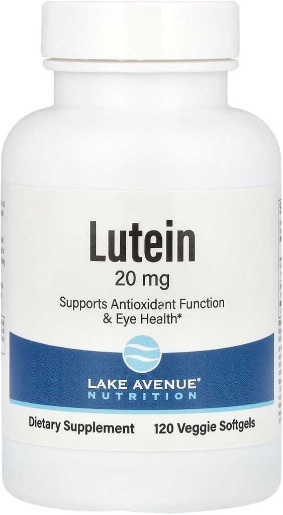 Lake Avenue Lutein - με Lutein & Zeaxanthin από εκχύλισμα Marigold - Υποστηρίζει Αντιοξειδωτική Δραστηριότητα & Υγεία των ματιών - Χορτοφαγικά Φιλικά, Μη ΓΤΟ - 20 mg - 120 Veggie Softgels