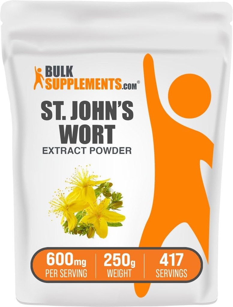 BulkSupplies.com St. John's Wort Extract - Συμπλήρωμα St. Johns Wort, συμπλήρωμα βοτάνων για Mood - Vegan & Gluten Free, 600mg ανά Σερβίρισμα, 250g (8.8 oz) (πακέτο του 1)