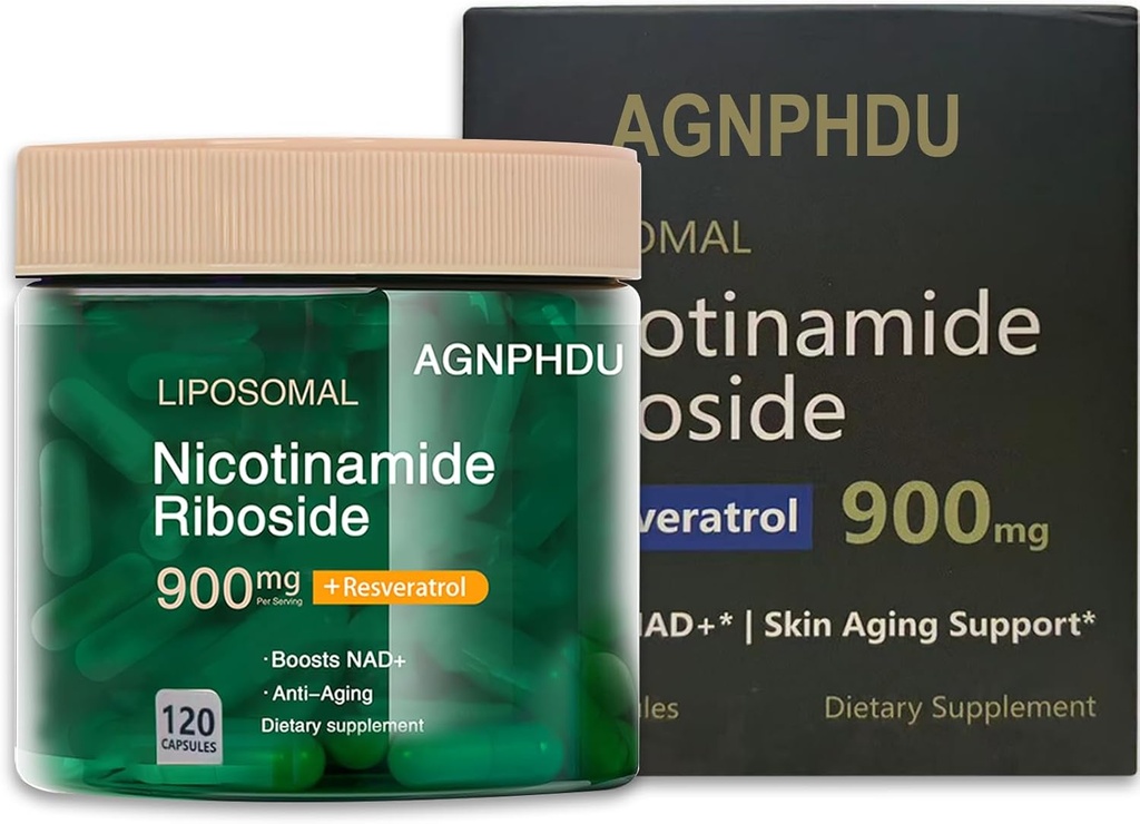 AGNPHDU- Λιποσωμική Νικοτιναμίδη Ριβοζίδιο 120 κάψουλες,Reσβερατρόλη, Quercetin - NAD συμπλήρωμα για την καταπολέμηση της γήρανσης, την ενέργεια, Focus 900mg συμπλήρωμα διατροφής