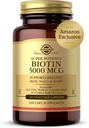 Solgar Biotin 5000 mcg - Υποστηρίζει υγιές δέρμα, νύχια & μαλλιά - Υποστηρίζει την παραγωγή ενέργειας & Μεταβολισμός - Βιταμίνη Β - μη-GMO, Vegan, Χωρίς γλουτένη - 180 Μέτρα