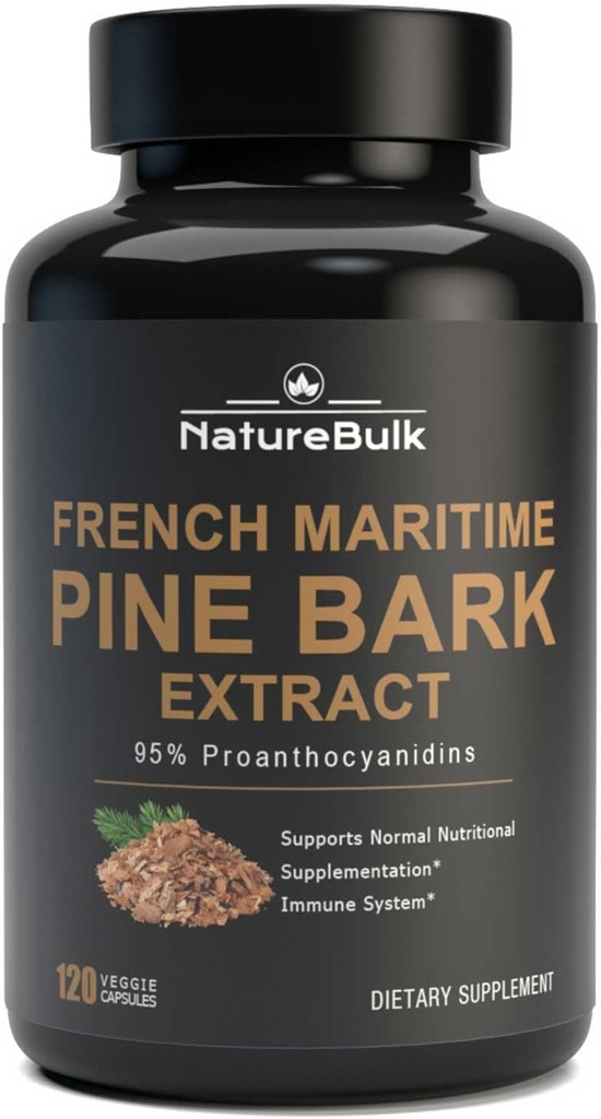 Γαλλικό εκχύλισμα Maritime Pine Bark 400 mg, 95% Proanthocyanidins - Τυποποιημένο εκχύλισμα 30X, 120 κάψουλες Vegan