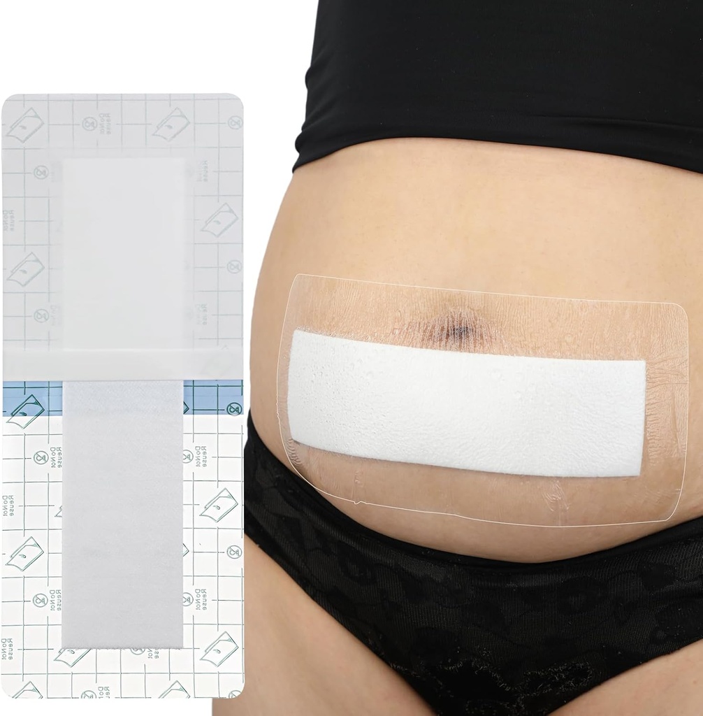 14 Pcs Αδιάβροχη C τμήμα ντους Προστάτης τραύματος 4"x12" Tummy Tuck ουλή τομή Κοιλιακή συγκόλληση Υστερεκτομή Ανάκτηση πρέπει να έχει μεταχειρουργική κάλυψη