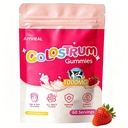 Colostrum Gummies, 1000 mg Grass Fed Colostrum Chews Colostrum Supplement for Gut Health, Hair Growth, Beauty, and Immune Support, Strawberry Flavor 60 Services